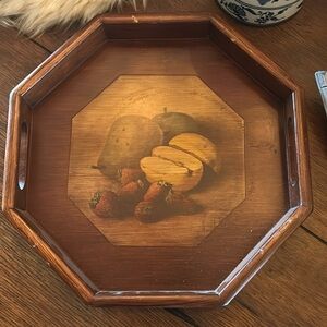 Vintage Wood Fruit Serving Platter